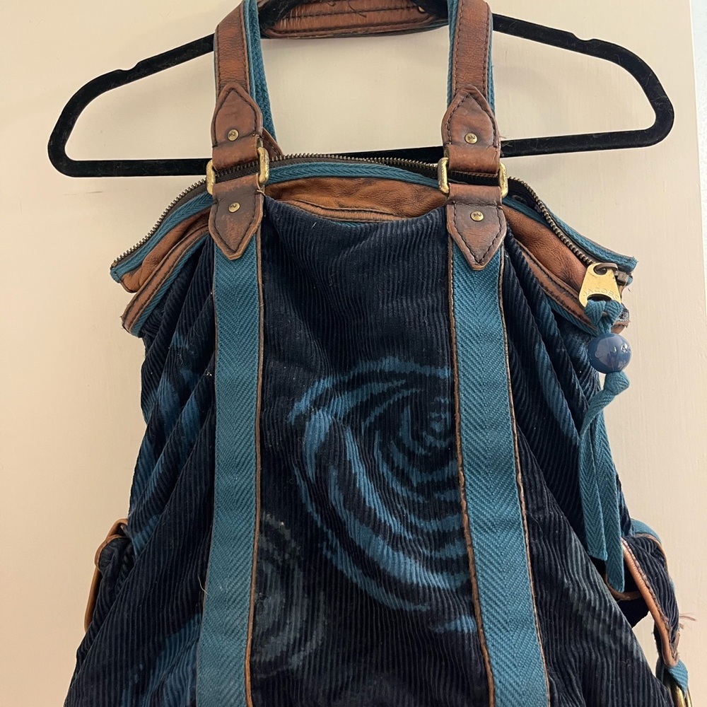 Marc by Marc Jacobs Blue and Brown Corduroy Tote Bag